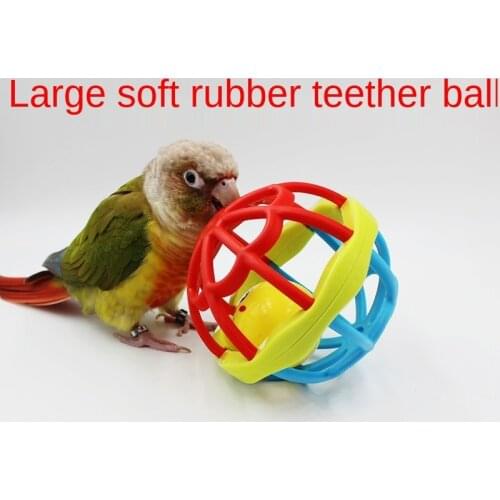 Parrot Bird Toy Ball Puzzle Rubber Soft Rubber Pet Gnawing Molars Parrot Training Toys Bird Playground
