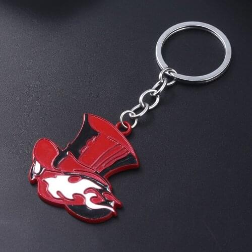 Game Persona 5 P5 Keychain Take Your Heart Logo Red Hat Key Chain for Women Men Car Keyring Choker Souvenir Gift