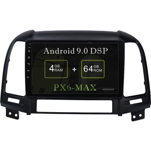 KOOCAVS 9" IPS Android 9.0 Car GPS Radio Player for Hyundai Santa Fe 2006 2007 2008 2009 2010 2011 with 4GB+64G Multimedia