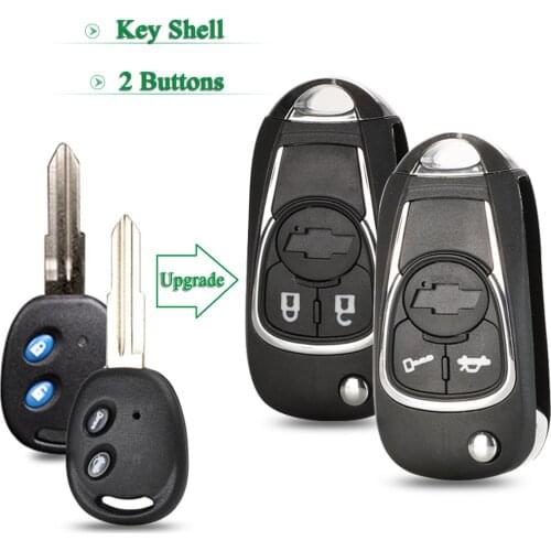 Bilchave Modified 2 Buttons Remote Car Key Shell For Chevrolet Aveo Lova Epica Sail With Uncut Left/Right Blade Replacement