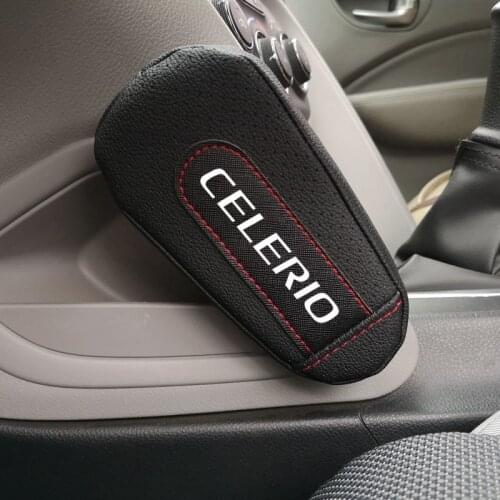 Leather Thigh Support Knee Pad Car Door armrest pad Interior Car Accessories For Suzuki Celerio