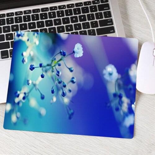 Red Blue Purple Flower Mouse Pad Player NO Locking Edge Soft and Durable Gaming Non-slip Rubber Computer Table Mat