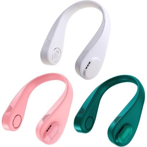 Mini Fan Neck Fan USB Rechargeable Wearable Fan Mute Sports Fans Home Outdoor N0PF
