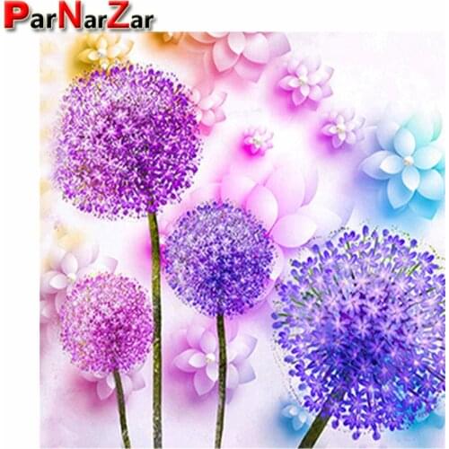ParNarZar Round / Square 5d Diamond Painting Kits for Adults Dandelion Full Drill Mosaic Embroidery Arts for Home Wall Decor