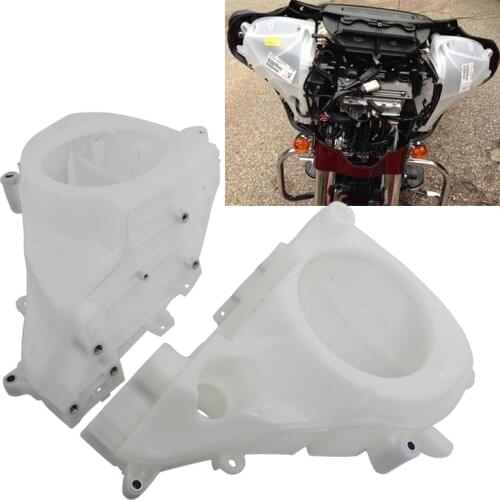 Unpainted White Motorcycle Inner Fairing Speakers Cover Accessories For Harley Touring Road King Electra Street Glide 2014-UP