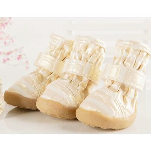 New Small Dog Shoes Warm Winter Boots Waterproof Anti-Slip Pet Shoes For Dogs And Cats Cat Shoes Skidproof Puppy Shoes 4 pcs/set