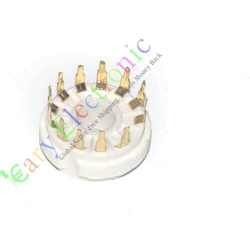Wholesale and retail 4PCS 12 PIN GOLD Ceramic PCB VACCUM TUBE SOCKET FOR 50CA10 AUDIO tube amp parts free shipping