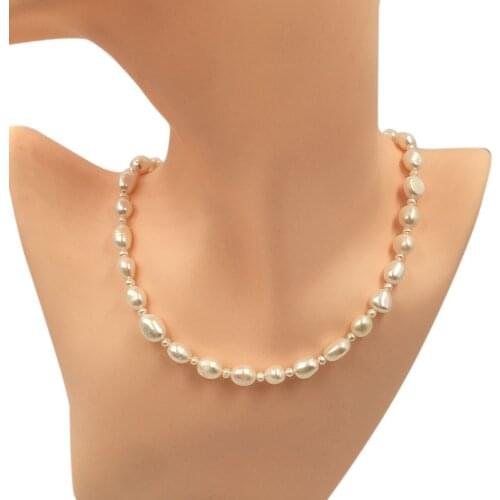 16 inch-20 inch choker necklace,high quality AAA baroque natural freshwater pearl,nice stainless steel real gold plated clasp