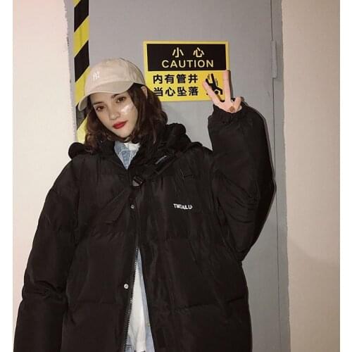 Medium-long Style Parkas Women Thicker Keep Warm Hooded with Pockets Zippers Drawstring Students Korean Women Classic