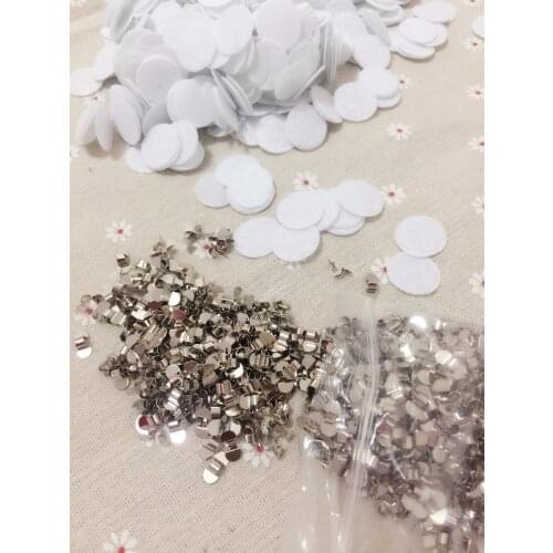 Pet headaccessories gaskets and metal buttons dog head flower foil and metal button fittings 100 sets/lot