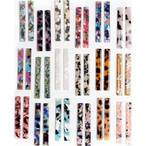 Tortoise Shell Earring Charms,Acetate Stick Charms,Thin Bar Rectangle pendant,Long Strip Earrings Part,8x60mm ,ACE234