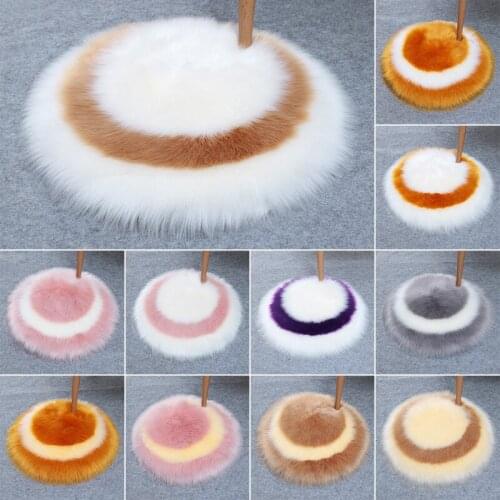 Fluffy Round Rug Carpets For Living Room Decor Faux Fur Rugs Long Plush Rugs Bedroom Decor Shaggy Area Rug Non-slip Photo Props
