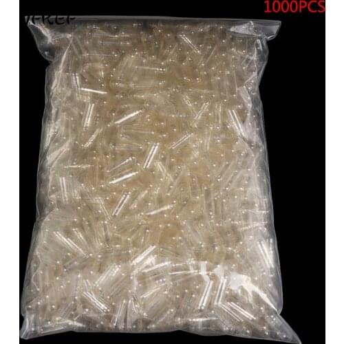 1000PCS Standard Size 0# 1# Empty Capsules Gelatin Clear Capsules Hollow Hard Gelatin Transparent Seperated Joined Capsules