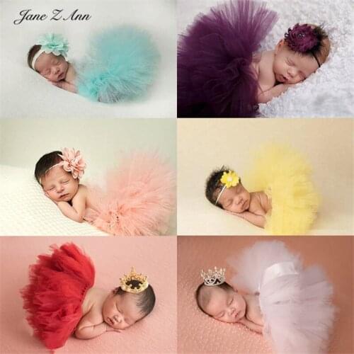 Jane Z Ann Newborn baby girl cute fluffy skirt small crown combination studio shooting accessories