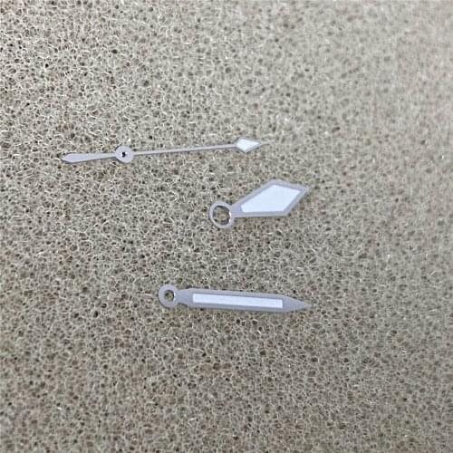 Silver Watch Hands Minute Hand Second Hand Hour Hand Green Luminous Pointer for NH35/NH36 Movement