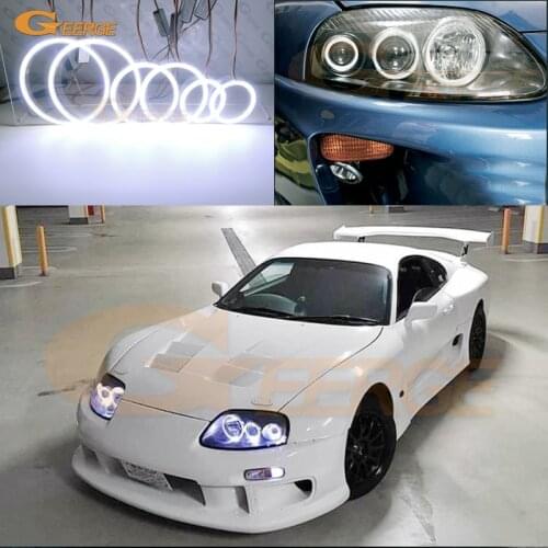 For toyota supra MKIV A80 1993-2002 Excellent Ultra bright COB led Angel Eyes Halo Rings kit car Accessories Day Light