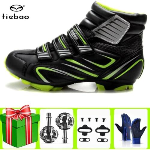 TIEBAO Cycling Shoes Mountain Bike Sapatilha Ciclismo Mtb Sneakers Men Women SPD Pedals Winter Self-locking Bicicleta Carretera