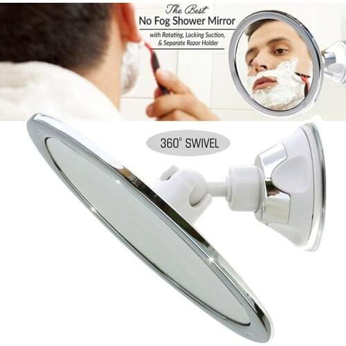 360 Rotation Fogless Suction Cup Shower Shave Make Up Fog Free Mirror-Best Fogless Shower Shaving Mirror for Bathroom Travel