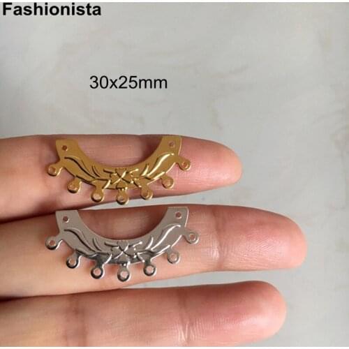 100 pcs - Moon Shape Charms Connectors 30x25mm DIY Earrings Materials Gold/Silver-color,Handmade Jewel Crafts Supplies -I