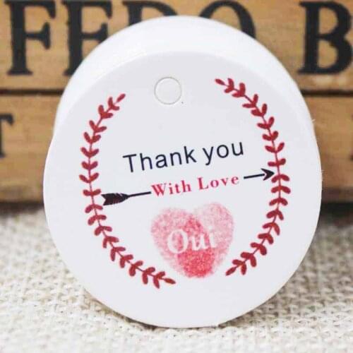 100pcs DIY Thank you wedding paper tag kraft gift label tag Home made bakery /cookies decorative swing hang tag 3cm size