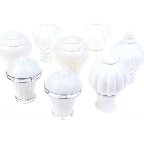 2Pcs Multiple Sizes Curtain Rod Cap Finials Plastic Vintage Drapery Rail Ends