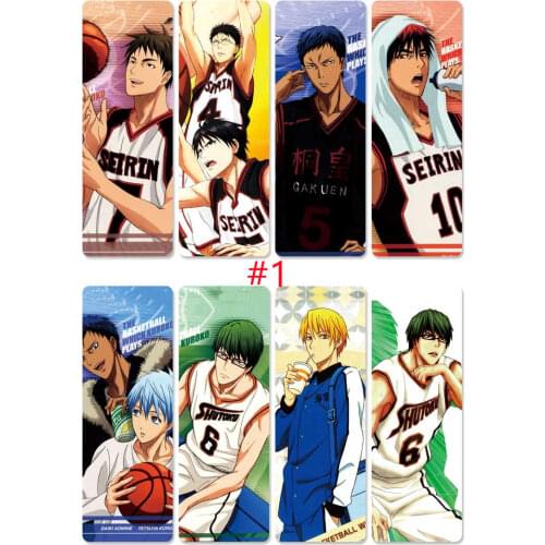8pcs/set Anime PVC Cartoon Bookmarks Printed with Sunspot Basketball Kuroko Tetsuya