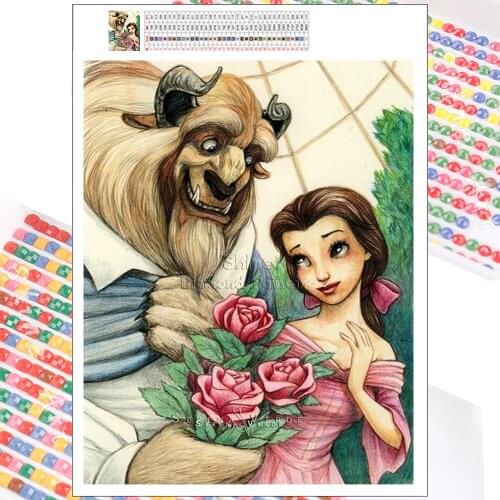 Diamond Painting Disney Beauty and the Beast Art Cartoon Animal 5D DIY Mosaic Embroidery Full Square Round Home Decoration Gifts