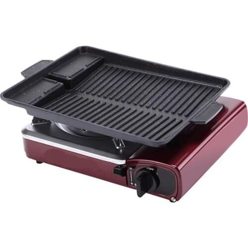 Aluminum BBQ Grill Pan Griddle Plate Non-Stick with Handle Square Accessory