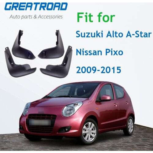 Car Mud Flaps For Suzuki Alto / A-Star Nissan Pixo 2009-2015 Mudflaps Splash Guards Mud Flap Mudguards 2010 2011 2012 2013 2014