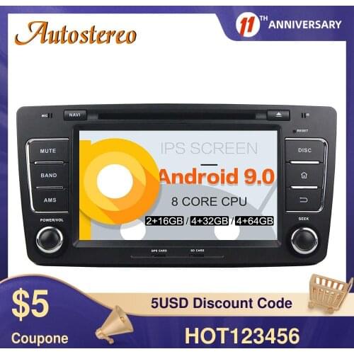 Android 9 Car DVD Player Car GPS Navigation For Skoda Octavia 2012+ Stereo Multimedia Player Auto Carpad Radio Tape Headunit DSP