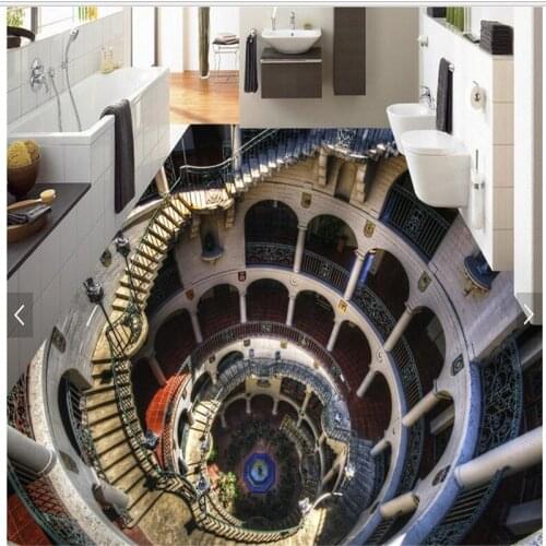 Beibehang Custom floor painting 3d Large cafe bar guest room bathroom floor living room bedroom can be shock 3D stereo flooring