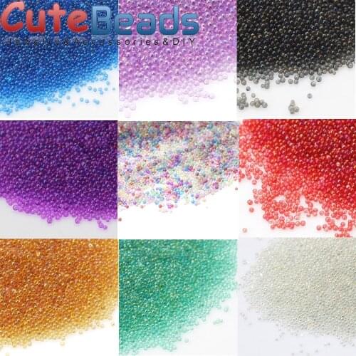Free shipping 0.6-1.0MM 20G/lot Micro Ball Crystal Nail Art Multicolored transparent Caviar Nonporous Glass Beads Decorations