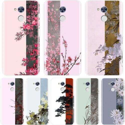 Phone Case For Huawei Honor 6 5A 4X 5X 6X 6A Soft Silicone Chinese Flower China Pink Back Cover For Huawei Honor 4C 5C 6C 6A Pro