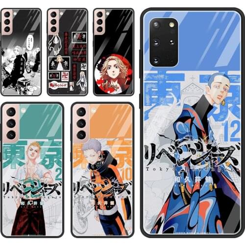 Phone Case For Samsung S21 S20 FE Ultra S10 Lite S10e S9 S8 Plus Glass Fundas Black Cover Capa Guscio Tokyo revengers Anime