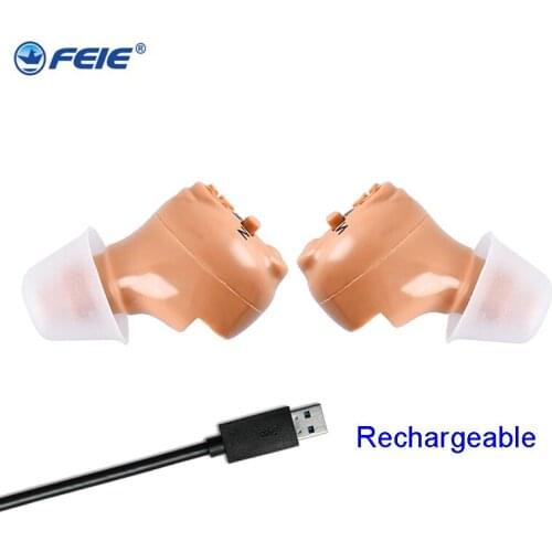 CIC Invisible Rechargeable Hearing Aide With Noise Reduction Ear Sound Amplifier Adjustable Tone for the Elderly S-136 Free Ship
