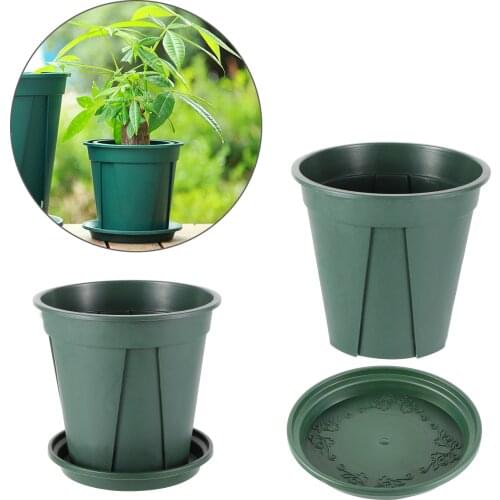 Plastic Thickened Rooting Control Flower Pot With Tray Succulent Planting Breathable Flowerpot Home Garden Nursery Container 3Pc
