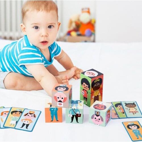 Kids Wooden Characters Matching Puzzle Toys Educational Learning Toys Parent-Child Interactive Game Activity