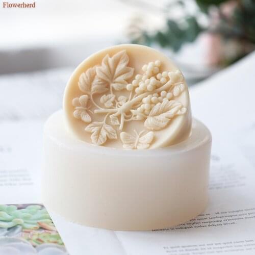 Soap Stome Mold Grape Flower Vine Handmade Soap Silicone Mold DIY Soap Making Tool Cake Decorating Tools Bathroom Supplies