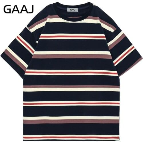 Quality 33 Colors Stripe 100% Cotton 200g Men T Shirt Summer T-shirt Top Vintage Tshirt Man
