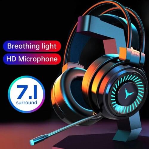 Gaming Headset 7.1 Channel 4D Surround Sound Stereo With Microphone Gamer Headphones LED Light Wired Earphone For PC Laptop