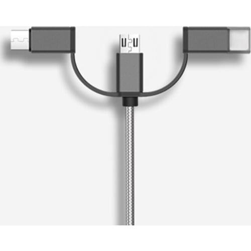 1 Pcs 3 in 1 USB Type C Cable For Android 3A Fast Charging Wire Type-C/Micro USB/iOS Mobile Phone Data Cables