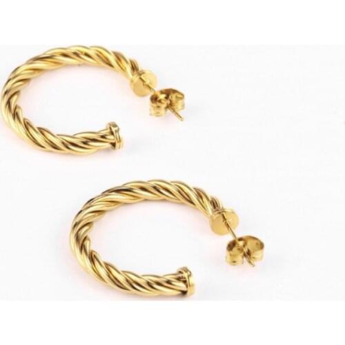 Round Design Earring Studs Elegant Fashion Gold Women Jewelry Girl Gifts Nice EH001