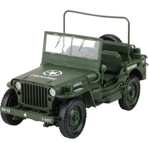 Alloy Diecast 1:18 For Jeep Military Tactics Truck Car Model Opening Hood Panels To Reveal The Engine For Children Gift Toys