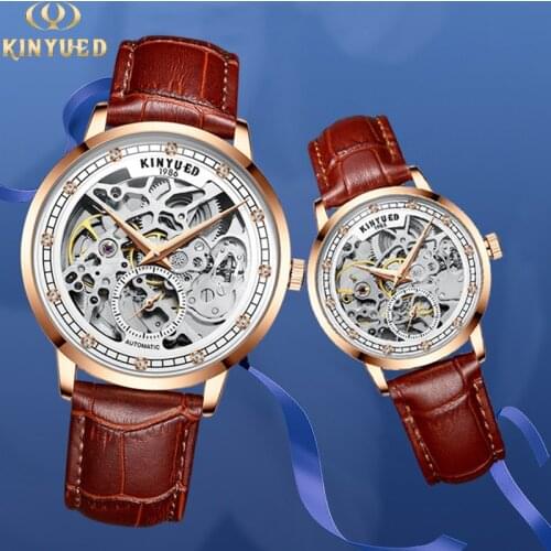 KINYUED Mechanical Lovers Watches Automatic Women Watch Men Waterproof Fashion Brand Couples Wristwatches Relojes Para Hombres