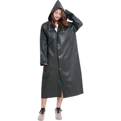 Fashion Eva Raincoat Waterproof Raincoat Transparent Camping Waterproof Raincoat Black