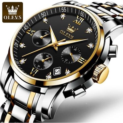 OLEVS 2021 New Men Watch Clock Luxury Top Brand Military Quartz Watches Mens Waterproof Chronograph Sports Luminous Wristwatch