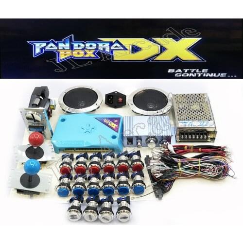 Arcade Cabinet Accessories Diy Kit 2Player Pandora Box DX Jamma Version 2992 gameJoystick 33mm Chrome Push Button Coin Acceptor
