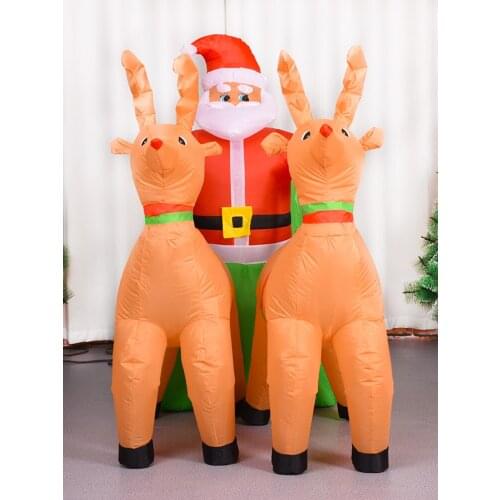 Inflatable Christmas Indoor Outdoor Decorations Large Christmas Inflatable Toy Deer Cart Christmas Inflatable Party Props