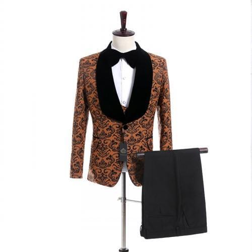 New Arrival One Button Groom Tuxedos Groomsmen Shawl Lapel Mens Suits Blazers (Jacket+Pants+Vest+Tie) W:1235