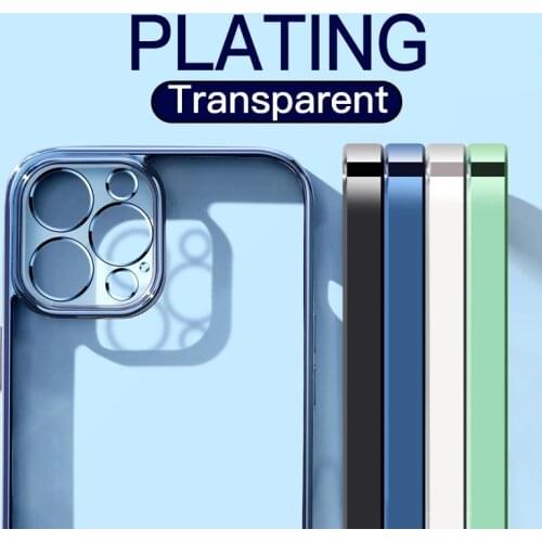 Plating Clear Soft Case For iPhone 12 Mini 11 Pro XS Max XR X Protection Cover For iPhone 7 8 6 6S Plus SE 2020 Crystal Cases